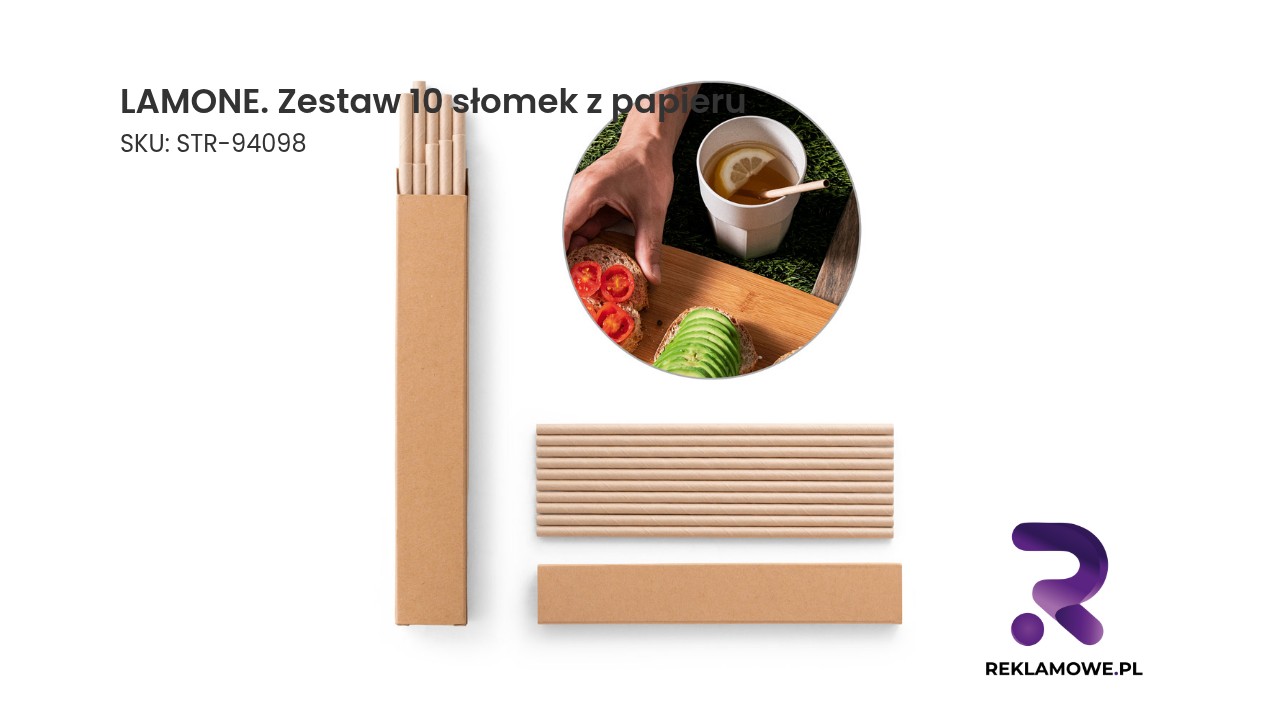 Zestaw 10 ekologicznych słomek z papieru marki LAMONE