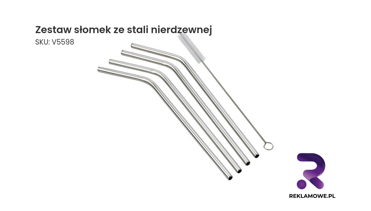 Zestaw słomek ze stali nierdzewnej