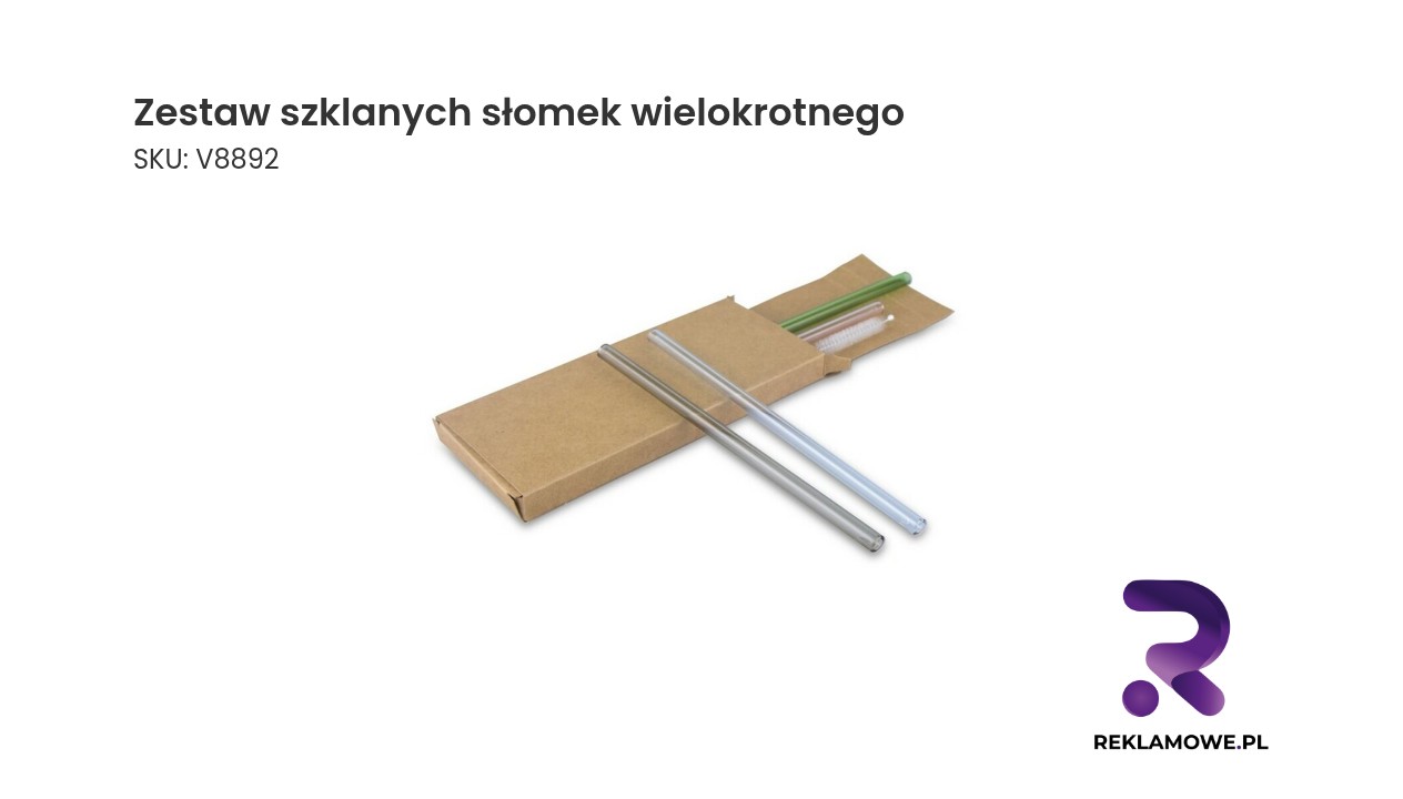 Zestaw szklanych słomek wielokrotnego użytku