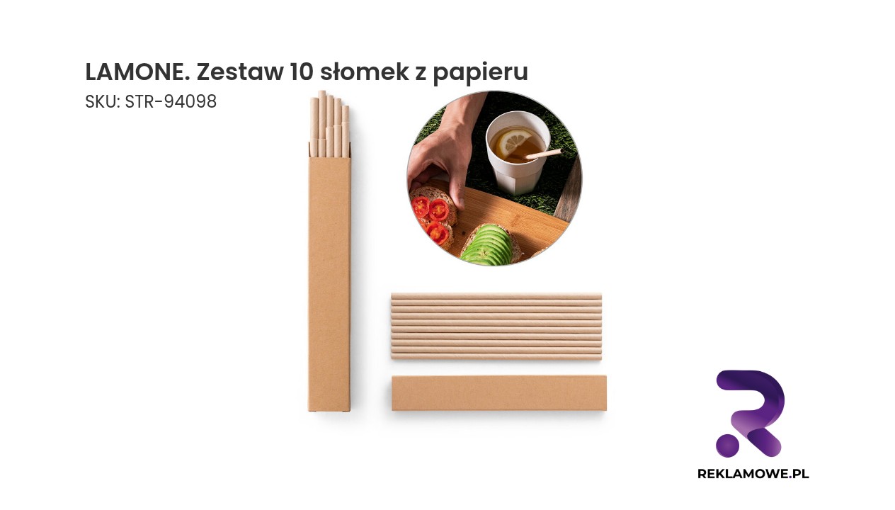 LAMONE zestaw 10 papierowych słomek do napojów