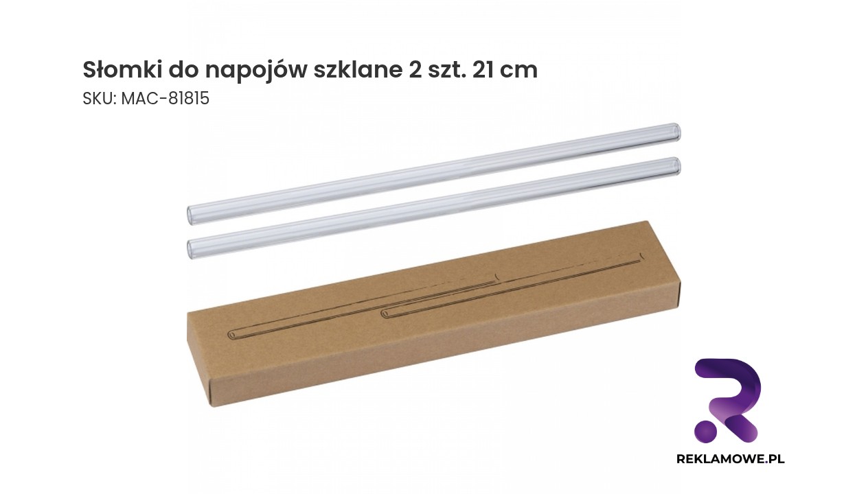 Słomki do napojów szklane 2 szt. 21 cm MARCELINA Słomki do napojów szklane 2 szt. 21 cm – ekologiczne szklane słomki do napojów
