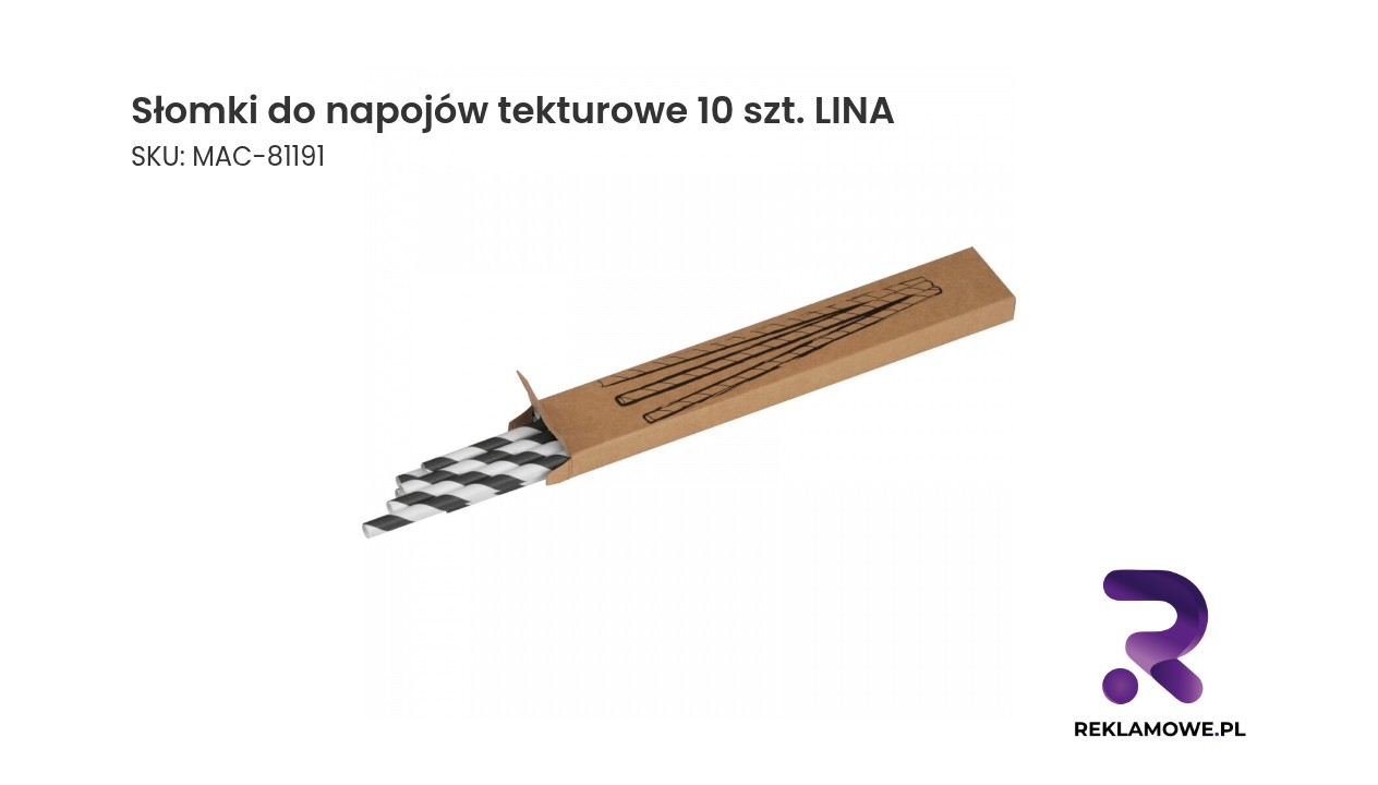 Słomki do napojów tekturowe 10 szt. LINA Słomki do napojów tekturowe 10 szt. LINA – ekologiczne słomki papierowe
