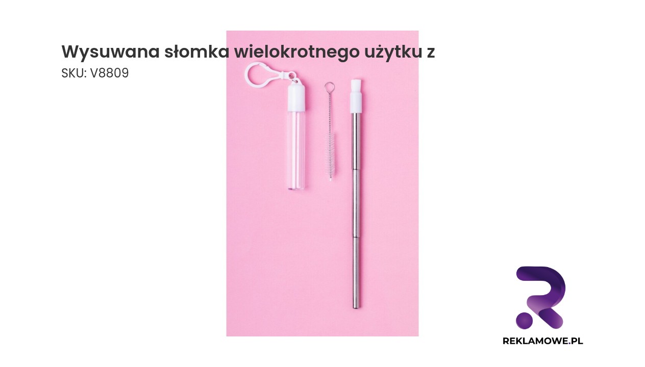 Wysuwana słomka wielokrotnego użytku z ekologicznych materiałów