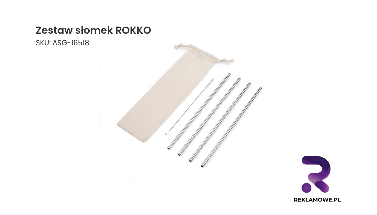 Zestaw słomek ROKKO Zestaw słomek ROKKO – ekologiczne słomki wielokrotnego użytku