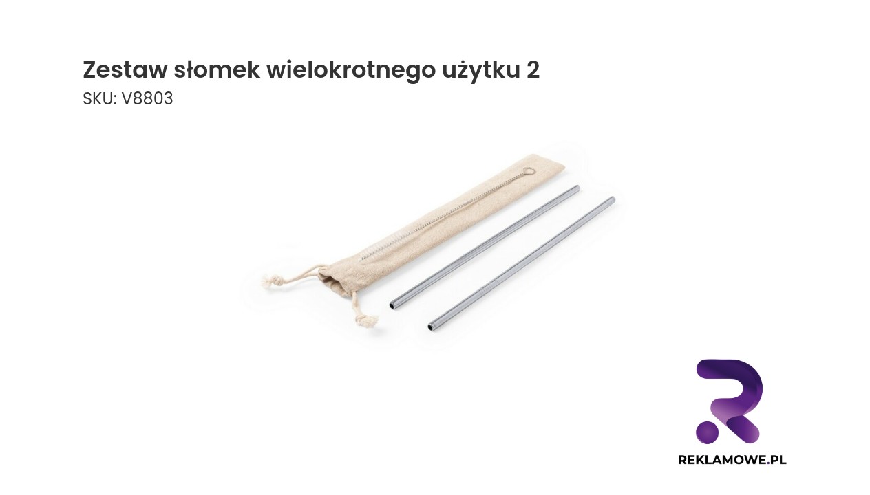 Zestaw słomek wielokrotnego użytku w opakowaniu